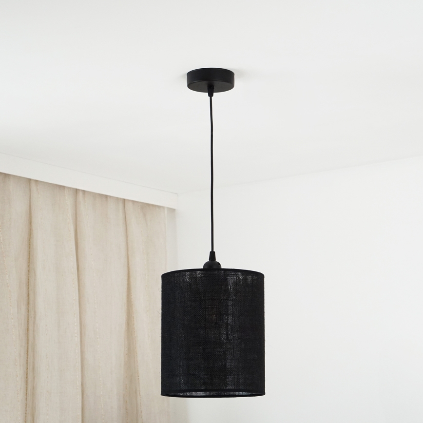 Brilagi - Loftlampe på kabel TUBES 1xE27/15W/230V Ø 20 cm sort