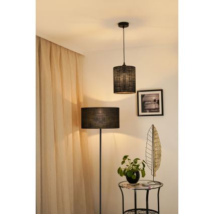 Brilagi - Loftlampe på kabel TUBES 1xE27/15W/230V Ø 20 cm sort