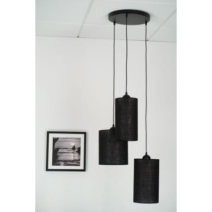Brilagi - Loftlampe på kabel TUBES 3xE27/15W/230V sort