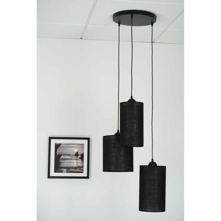 Brilagi - Loftlampe på kabel TUBES 3xE27/15W/230V sort