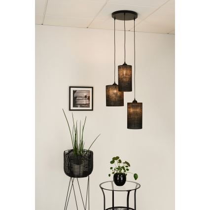 Brilagi - Loftlampe på kabel TUBES 3xE27/15W/230V sort