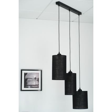 Brilagi - Loftlampe på kabel TUBES 3xE27/15W/230V sort