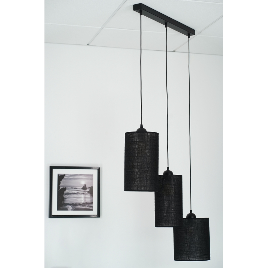 Brilagi - Loftlampe på kabel TUBES 3xE27/15W/230V sort