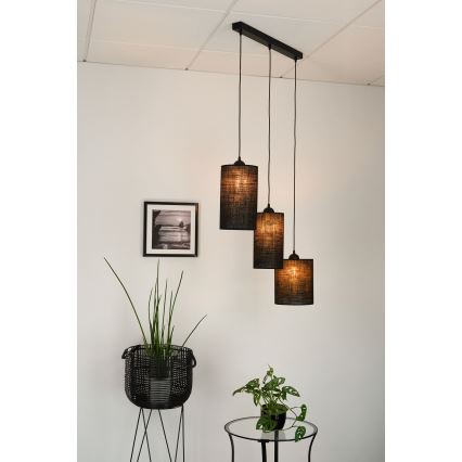 Brilagi - Loftlampe på kabel TUBES 3xE27/15W/230V sort