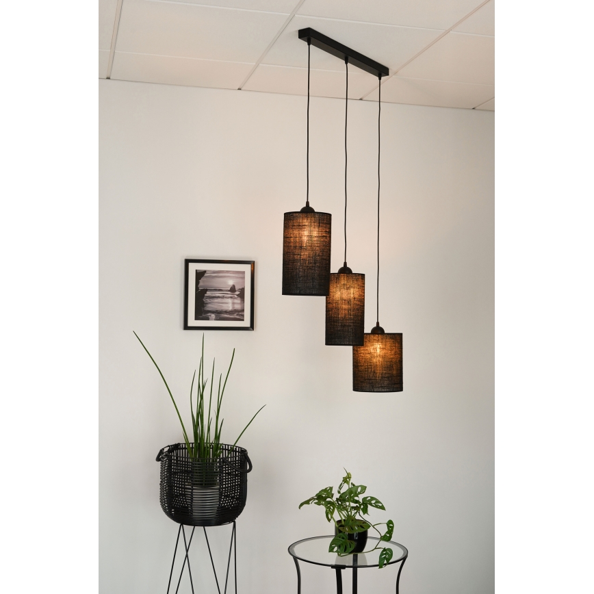 Brilagi - Loftlampe på kabel TUBES 3xE27/15W/230V sort