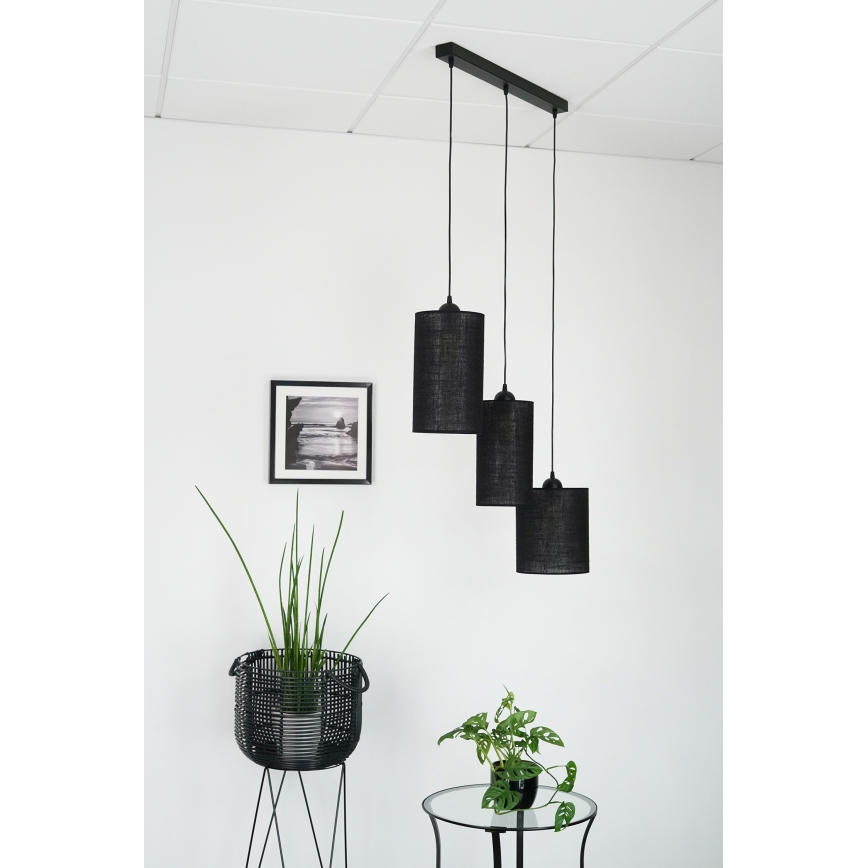 Brilagi - Loftlampe på kabel TUBES 3xE27/15W/230V sort