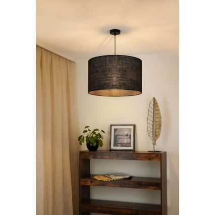 Brilagi - Loftlampe på kabel TUBES ROLLER 1xE27/15W/230V Ø 50 cm sort