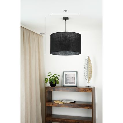 Brilagi - Loftlampe på kabel TUBES ROLLER 1xE27/15W/230V Ø 50 cm sort