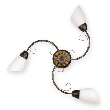 BRILAGI - Loftlampe VINE 3xE27/40W/230V Ø 75 cm patina/messing
