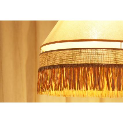 Brilagi - Loftlampe på kabel WINNETOU AVIGNION 1xE27/15W/230V Ø 35 cm brun/creme