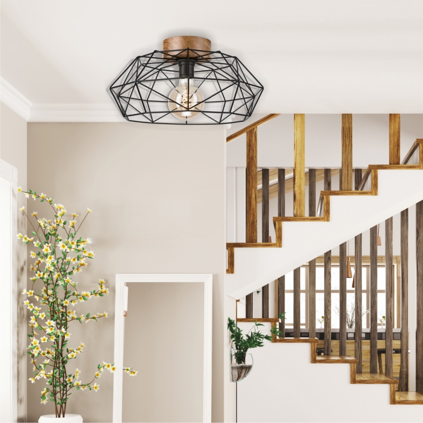 Brilagi - Loftlampe WOODY BASKET 1xE27/60W/230V eg