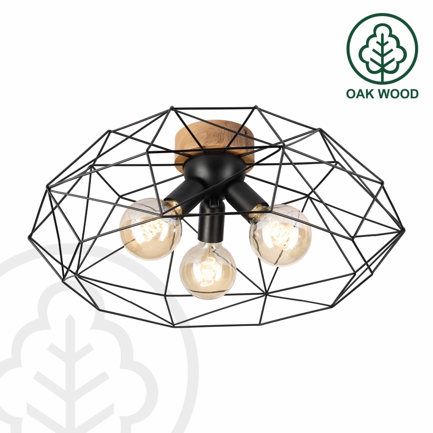 Brilagi - Loftlampe WOODY BASKET 3xE27/60W/230V Ø 60 cm eg