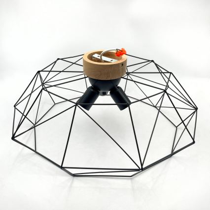 Brilagi - Loftlampe WOODY BASKET 3xE27/60W/230V Ø 60 cm eg