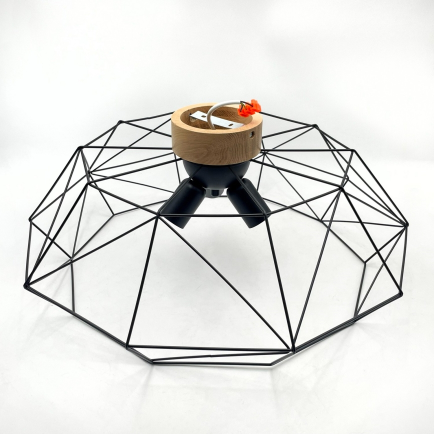 Brilagi - Loftlampe WOODY BASKET 3xE27/60W/230V Ø 60 cm eg