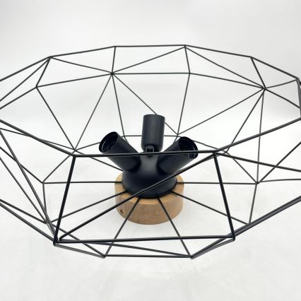 Brilagi - Loftlampe WOODY BASKET 3xE27/60W/230V Ø 60 cm eg