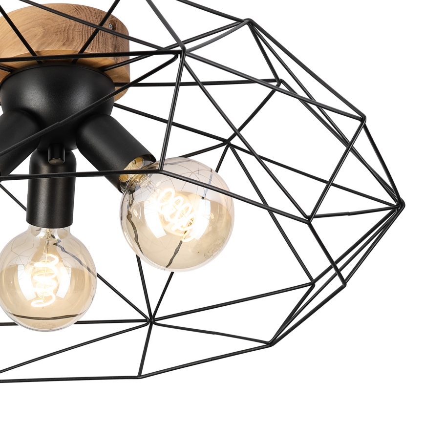 Brilagi - Loftlampe WOODY BASKET 3xE27/60W/230V Ø 60 cm eg