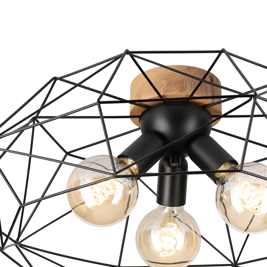 Brilagi - Loftlampe WOODY BASKET 3xE27/60W/230V Ø 60 cm eg