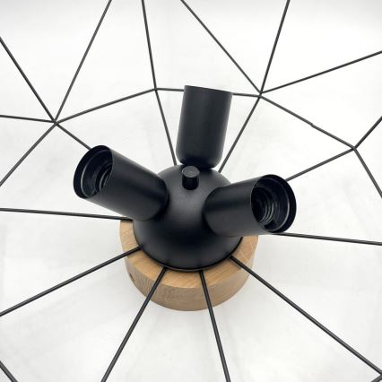 Brilagi - Loftlampe WOODY BASKET 3xE27/60W/230V Ø 60 cm eg