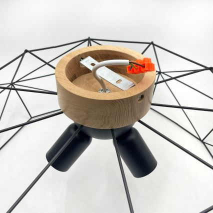 Brilagi - Loftlampe WOODY BASKET 3xE27/60W/230V Ø 60 cm eg