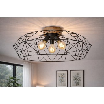 Brilagi - Loftlampe WOODY BASKET 3xE27/60W/230V Ø 80 cm eg