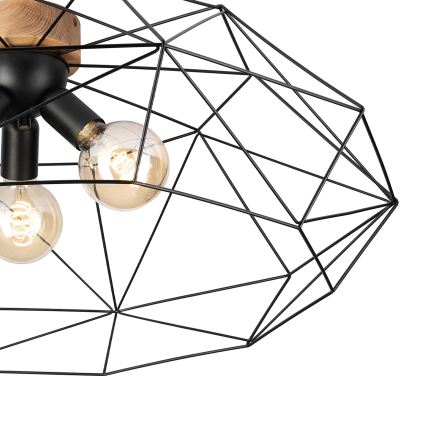 Brilagi - Loftlampe WOODY BASKET 3xE27/60W/230V Ø 80 cm eg