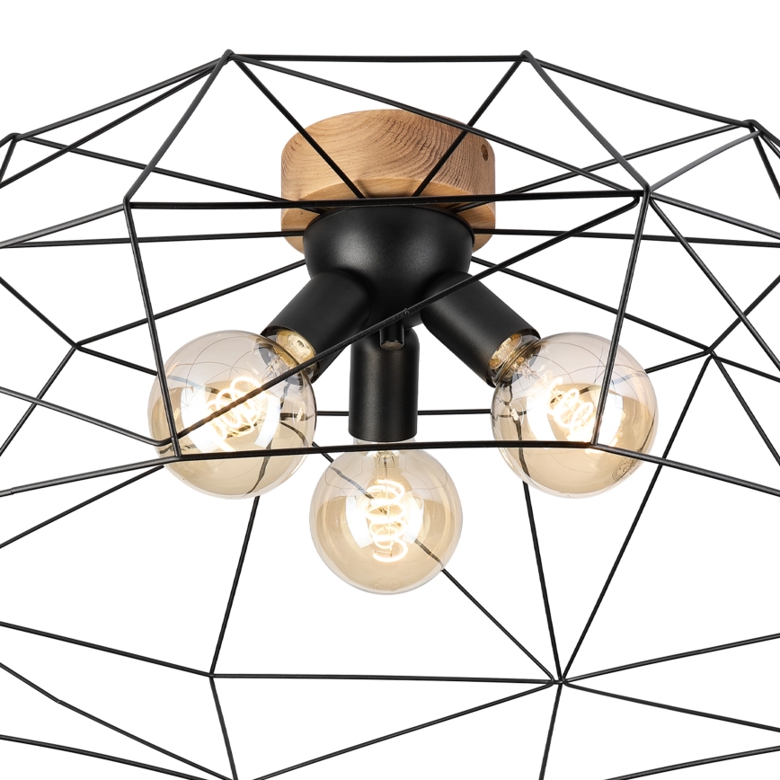 Brilagi - Loftlampe WOODY BASKET 3xE27/60W/230V Ø 80 cm eg