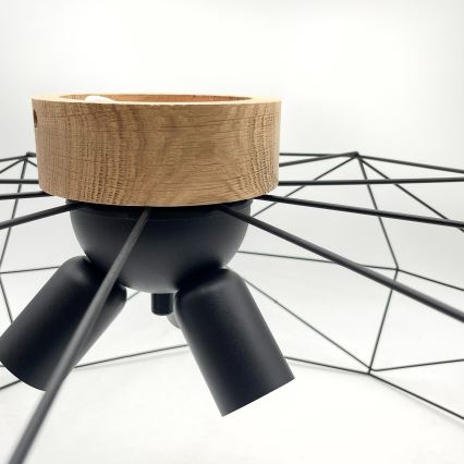 Brilagi - Loftlampe WOODY BASKET 3xE27/60W/230V Ø 80 cm eg