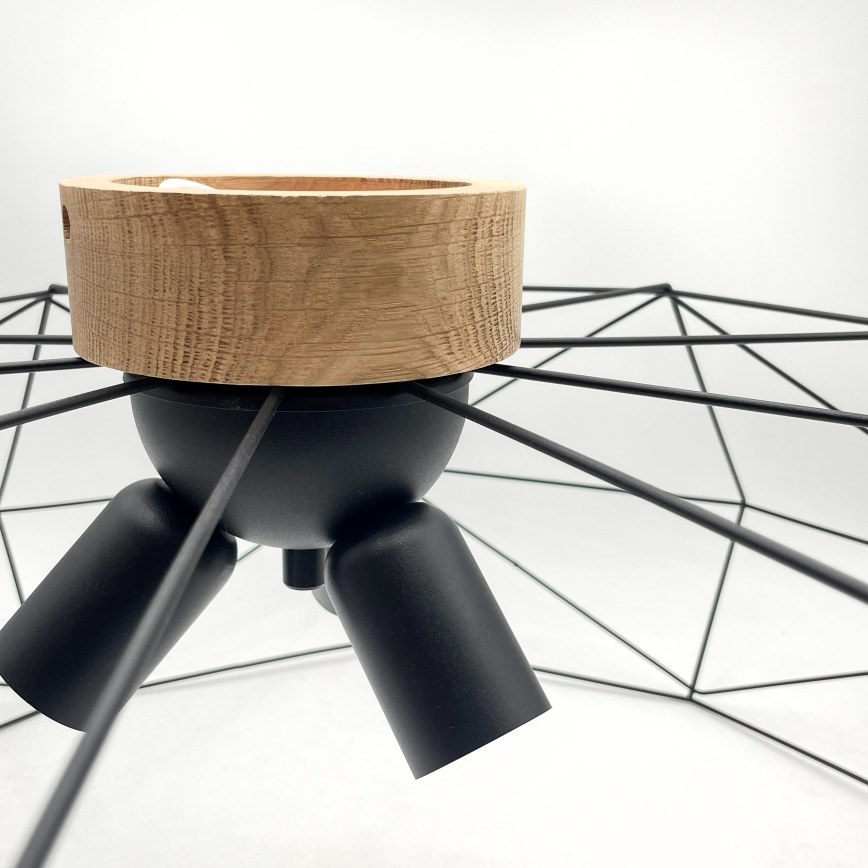 Brilagi - Loftlampe WOODY BASKET 3xE27/60W/230V Ø 80 cm eg