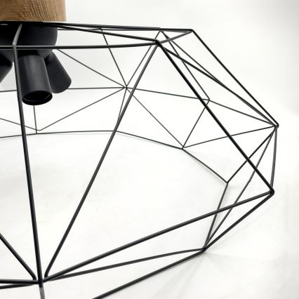 Brilagi - Loftlampe WOODY BASKET 3xE27/60W/230V Ø 80 cm eg