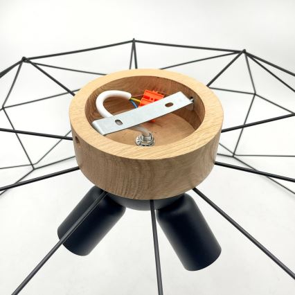 Brilagi - Loftlampe WOODY BASKET 3xE27/60W/230V Ø 80 cm eg