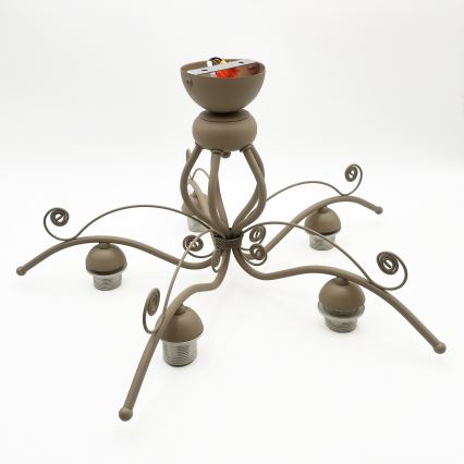 Brilagi - Loftmonteret lysekrone ANTICO MODERN 5xE27/60W/230V beige