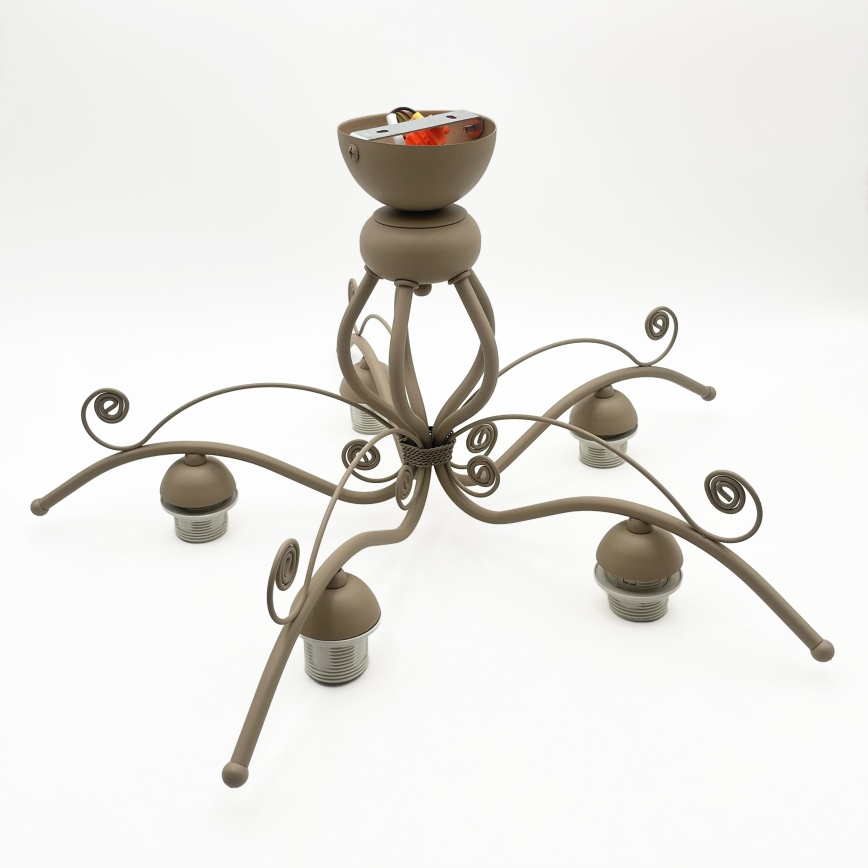 Brilagi - Loftmonteret lysekrone ANTICO MODERN 5xE27/60W/230V beige