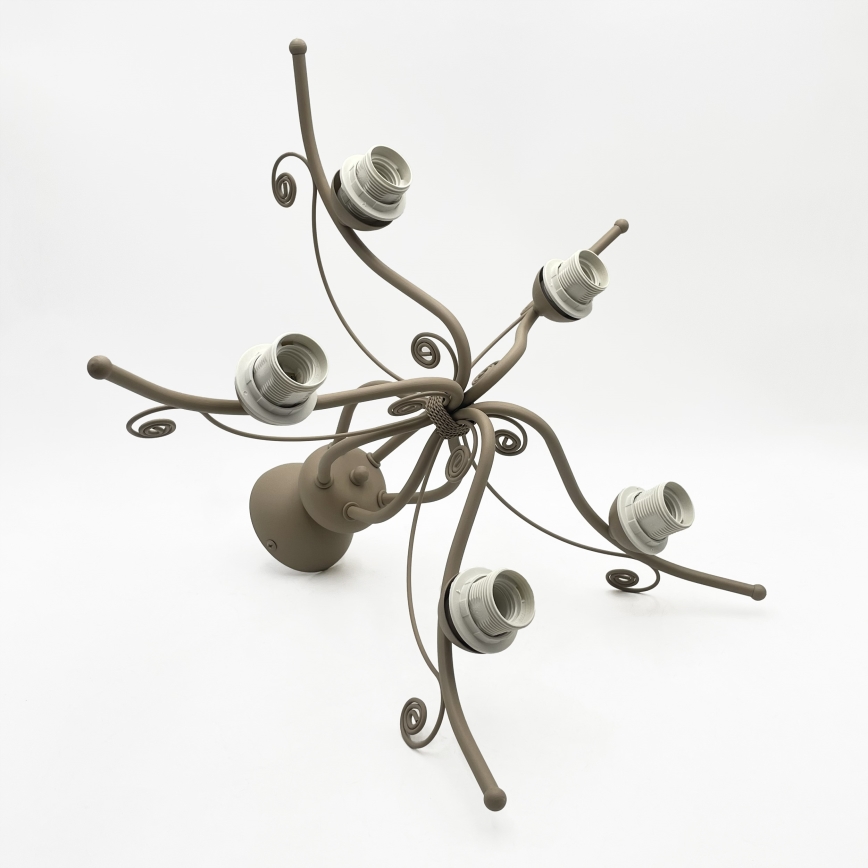 Brilagi - Loftmonteret lysekrone ANTICO MODERN 5xE27/60W/230V beige