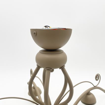 Brilagi - Loftmonteret lysekrone ANTICO MODERN 5xE27/60W/230V beige