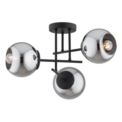 BRILAGI - Loftmonteret lysekrone DIOR 3xE27/60W/230V sort/røget grå