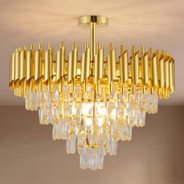 BRILAGI - Loftmonteret lysekrone ECLIPSE 9xE14/10W/230V Ø 58 cm guld