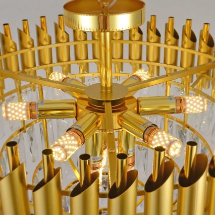 BRILAGI - Loftmonteret lysekrone ECLIPSE 9xE14/10W/230V Ø 58 cm guld