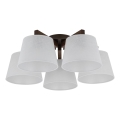 Brilagi - Loftmonteret lysekrone LATTE 5xE27/60W/230V fyrretræ/hvid