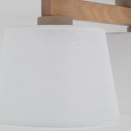 Brilagi - Loftmonteret lysekrone LATTE SABIA 3xE27/15W/230V fyrretræ/hvid