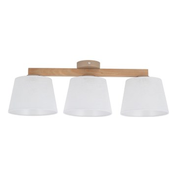 Brilagi - Loftmonteret lysekrone LATTE SABIA 3xE27/60W/230V fyrretræ/hvid