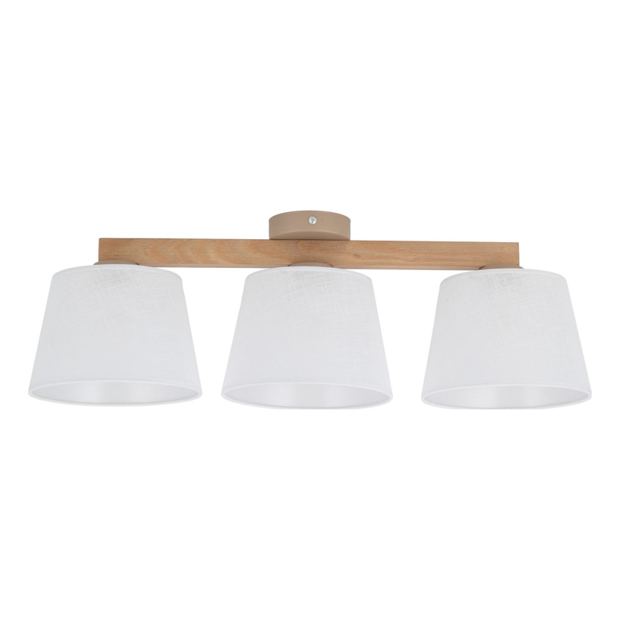 Brilagi - Loftmonteret lysekrone LATTE SABIA 3xE27/60W/230V fyrretræ/hvid