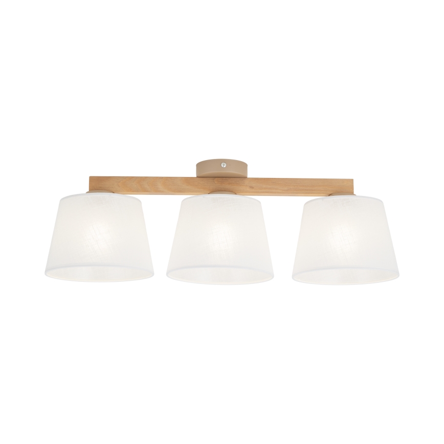 Brilagi - Loftmonteret lysekrone LATTE SABIA 3xE27/60W/230V fyrretræ/hvid
