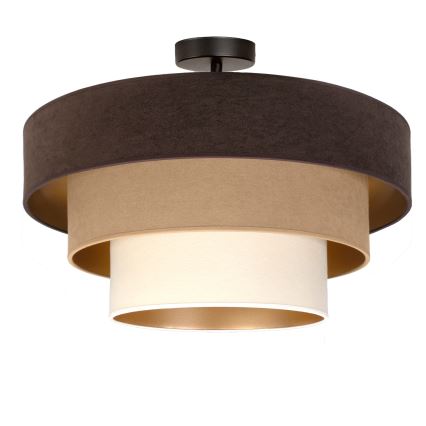 Brilagi - Loftmonteret lysekrone LUNETA 1x E27/60W/230V Ø 40 cm brun/beige/creme