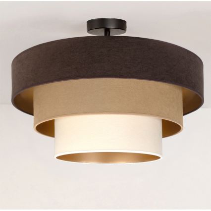 Brilagi - Loftmonteret lysekrone LUNETA 1x E27/60W/230V Ø 40 cm brun/beige/creme