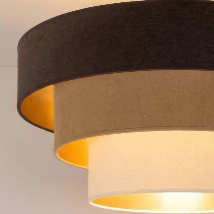 Brilagi - Loftmonteret lysekrone LUNETA 1x E27/60W/230V Ø 40 cm brun/beige/creme