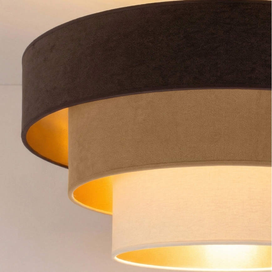 Brilagi - Loftmonteret lysekrone LUNETA 1x E27/60W/230V Ø 40 cm brun/beige/creme