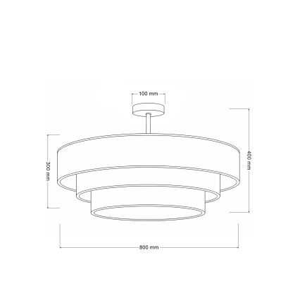 Brilagi - Loftmonteret lysekrone LUNETA 3xE27/60W/230V Ø 80 cm grå/creme/hvid