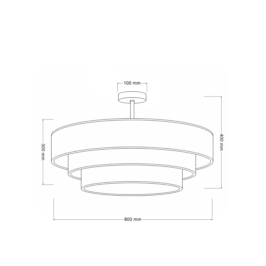 Brilagi - Loftmonteret lysekrone LUNETA 3xE27/60W/230V Ø 80 cm grå/creme/hvid