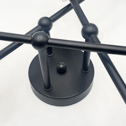 Brilagi - Loftmonteret lysekrone MALIVA 6xE14/15W/230V sort/røget