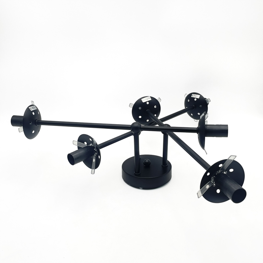 Brilagi - Loftmonteret lysekrone MALIVA 6xE14/15W/230V sort/røget